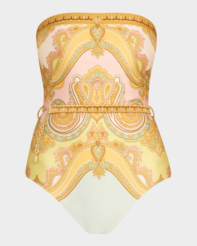 Maxine Chain Trim Bandeau One-Piece Swimsuit